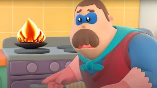 Kitchen Chaos! | Hero Dad | Cartoons for Kids | WildBrain Little Jobs