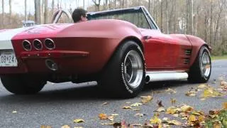 64 Corvette Stingray burnout - vanishes in a cloud of smoke