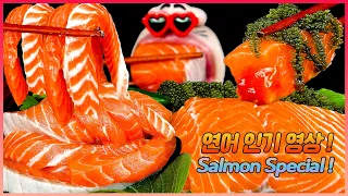 ASMR MUKBANG :) Popular Salmon Collection Eating Show!