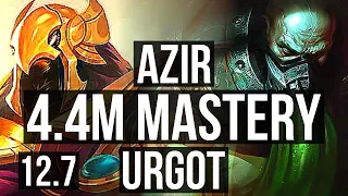 AZIR vs URGOT (TOP) | 4.4M mastery, 1300+ games, 12/2/6, Legendary | BR Diamond | 12.7