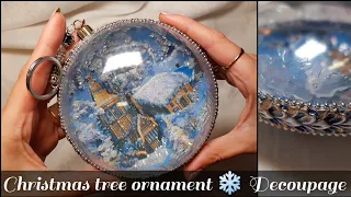Christmas tree ornament 🎄 Decoupage tutorial