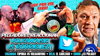 PELEADORES REACCIONAN a Alexander Volkanovski vs Yair Rodríguez en UFC 290! Ilia Topuria EN CAREO!