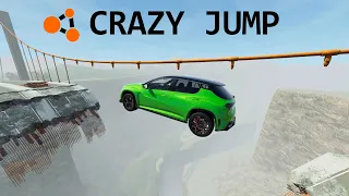 BeamNG Drive CRAZY JUMP over the Broken Bridge (Crash Hard 2) 🔥 CAC ~ Cool Auto Crashes