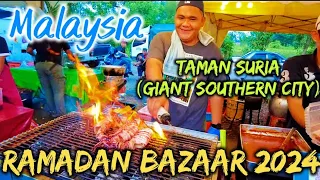Taman Suria (Giant Southern City) Ramadan Bazaar 2024. Johor Bahru Malaysia. Walking Tour in 4K.