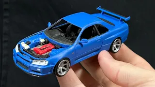 Made Nissan Skyline GTR R34 from plasticine in 1/43 scale