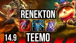 RENEKTON vs TEEMO (TOP) | 15/2/14, Legendary, 4k comeback | TR Master | 14.9