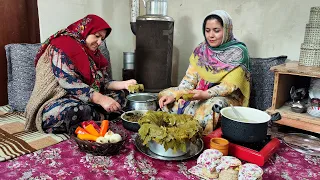 Azerbaijani Dolma Recipe | Delicious Dolma in village | grape leaves