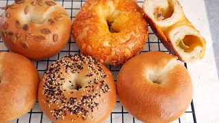 How to make crispy fluffy bagels (very simple kneading)