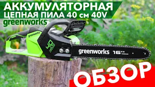 Обзор на цепную пилу Greenworks 40 см 40V GD40CS18 2005807