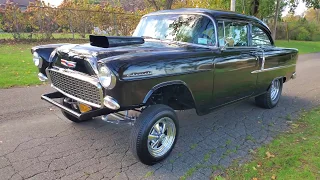 1955 Chevrolet 210 Post Gasser For Sale~350 With E-Force Whipple Blower~4 Speed Manual