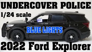 1/24 Undercover Police 2022 Ford Explorer all Blue Lights