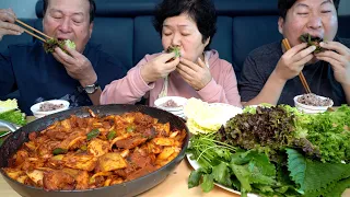 Stir-fried Pork with Kimchi!! Korean dish - Mukbang eating show