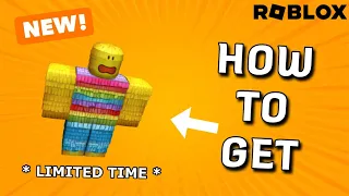 HOW TO GET THE "Festive Pinata Back Buddy" ON ROBLOX! (Item has effect)