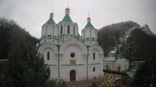 Божественная литургия 22 декабря 2021,  Свято-Успенская Святогорская лавра, Украина, г. Святогорск