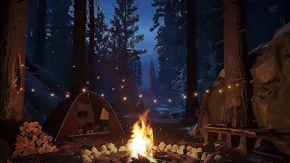 Cozy Atmosphere of a Crackling Fireplace | Relaxed Fire Sounds in the Forest for Ultimate Relaxation