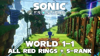 SONIC FRONTIERS - All RED RINGS in World 1-1 and how to get S-Rank [100%]