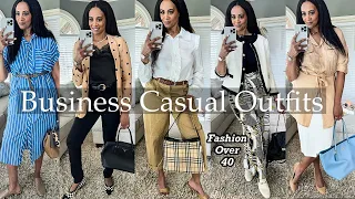 BUSINESS CASUAL FALL OUTFITS FOR WOMEN | WORK WEAR OUTFITS 2022 | Fashion Over 40 | Crystal Momon