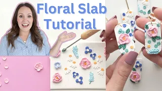 POLYMER CLAY EARRINGS FOR BEGINNERS | POLYMER CLAY FLORAL SLAB FOR BEGINNERS | POLYMER CLAY SLAB