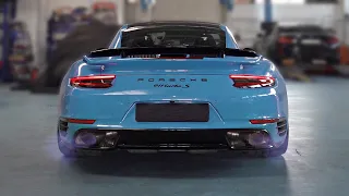 800hp/1030nm Porsche 991.2 Turbo S sounds insane | Accelerations, flames, loud pops & more!