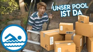 WIR packen unseren SWIMMINGPOOL aus (viele schwere Pakete xD)