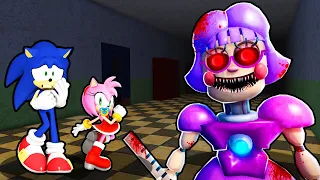 SONIC AND BABY AMY VS ESCAPE MISS ANI-TRON'S DETENTION IN ROBLOX