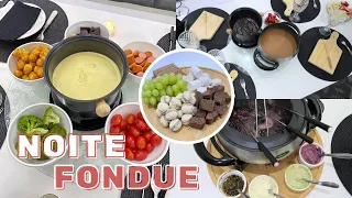 NOITE DE FONDUE EM CASA: QUEIJO, CARNE, DOCE DE LEITE E CHOCOLATE!