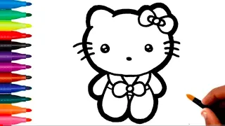 Cute Hello kitty Drawing Painting Coloring For Kids And Toddlers / Drawing For Toddlers.