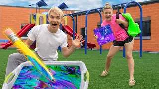 BEST DIY HYDRO DIPPED BACK TO SCHOOL SUPPLIES ART WINS $10,000!! (Sharer Fam Challenge)