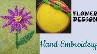 Hand Embroidery ll Flower Design ll Herringbone Stitch ll Back Stitch ll French Knot ll
