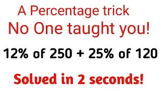 A percentage trick which you didn't learn in school!
