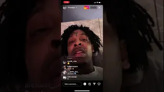 21 savage live speaking on Gunna snitching & YSL Rico case