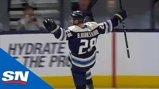 Oliver Bjorkstrand Fights Off Dmitry Kulikov And Then Sneaks Goal By Laurent Brossoit