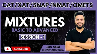 Mixtures Session 01 || CAT Preparation 2022 || Quantitative Aptitude || By Udit Saini #cat_2022