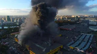 Пожар в торговом центре Синдика на 65-м километре МКАД