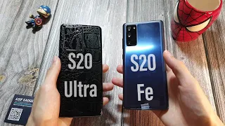 Galaxy S20 FE VS Galaxy S20 Ultra ! FULL COMPARISON / Speaker, SCREEN, etc Test!