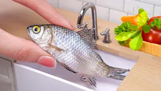 SO DELICIOUS!! Perfect Miniature Oven Grilled Fish Recipe | ASMR Cooking Mini Food