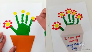 Amazing Mother's Day card ♥️  kid's Handprint and Finger paint Activity #activity #easy #school