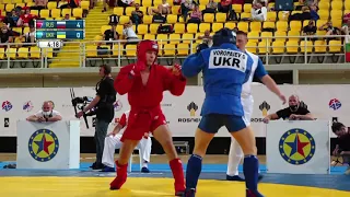 PANTELEEV (RUS) vs VOROPAIEV (UKR). Combat SAMBO 64 kg. European SAMBO Championships 2021