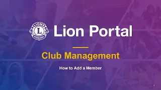 Club Management: How to Add a Member