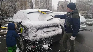 Перший сніг у Києві | Поставив зимову резину на Renault Zoe