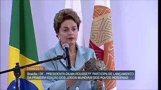 Dilma e a mandioca nos jogos dos povos indígenas - versão longa