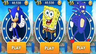 Sonic Dash vs Go Sanic Goo MEME vs SpongeBob Run - All Characters Unlocked Android Gameplay 2022