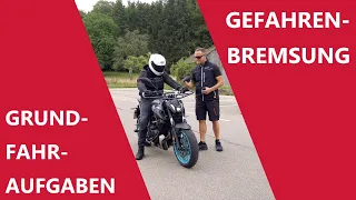 Gefahrenbremsung! Grundfahraufgaben Motorrad Führerschein