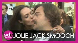 Angelina Jolie smooches Jack Black at Kung Fu Panda 3 premiere