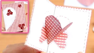 DIY: 3d открытка ко дню Святого Валентина, 8 марта или в День Рождения. Easy Valentines Card