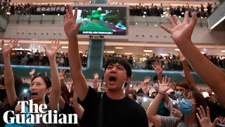‘Glory to Hong Kong’: Hundreds gather to sing protest ‘anthem’