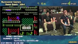 Batman NES :: SPEED RUN (0:10:34) Live by dxtr #AGDQ 2014