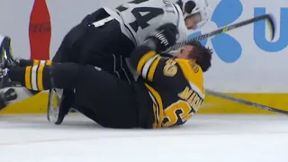 Brad Marchand Gets Involved In A Wrestling Match With Phillip Danault