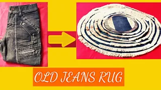 RUGS/DOORMAT  from Old Jeans // Recycle Old Jeans // Best out of waste