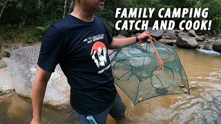 Family Camping in Padang Rengas, Catch and Cook, Lobster Hunting, Bake Marshmallow  [ENG SUB]